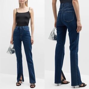 PAIGE 31x35 tall Stella Straight Leg Raw 0861 Split-Hem Jeans Grecia